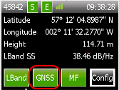 Select the GNSS page from the home page
